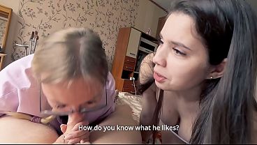 Мачеха учит сводных брата и сестру трахаться грязно